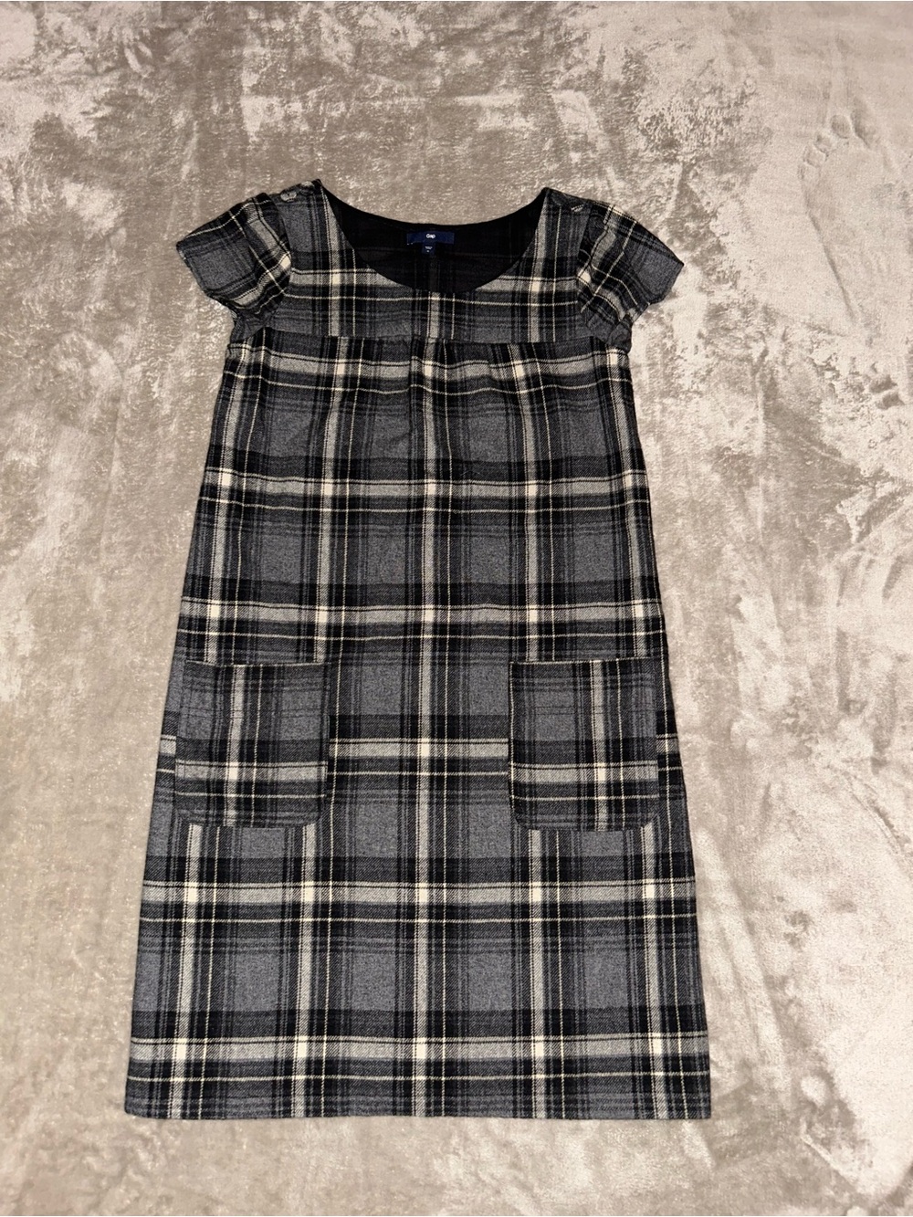 Gap Plaid Shift Dress in Gray and Black Size 2 with Side Zip